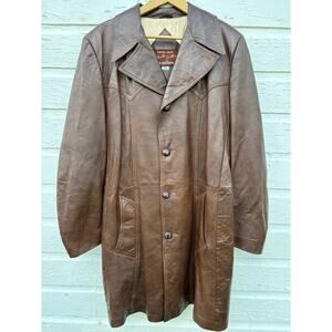 Vintage Jacket Cabretta Leather by Grais Men's 42L Brown USA Angel Skin 70's